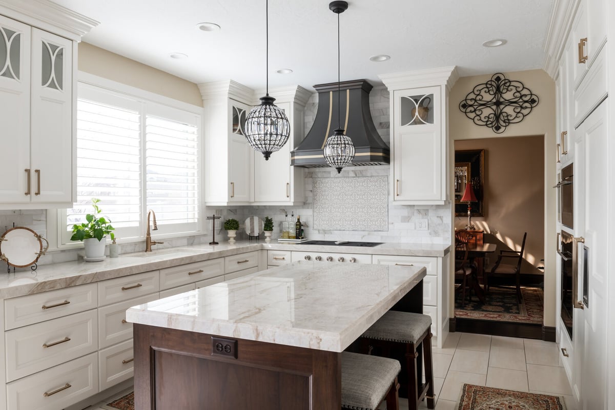 Bright Highland, UT kitchen renovation with breakfast bar seating by Conner Construction Company